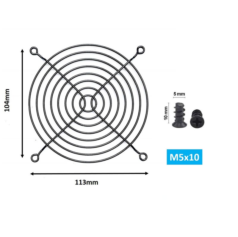 Easycargo 4pcs 120mm Fan Grill Guard Black with Screws - Image 2